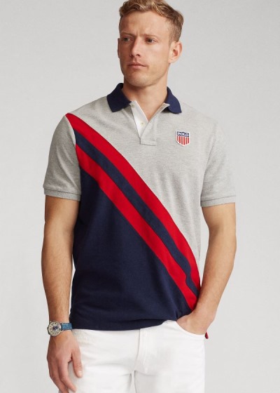 Men's Polo Ralph Lauren Classic Fit Shield Polo Shirts | 837651FQJ